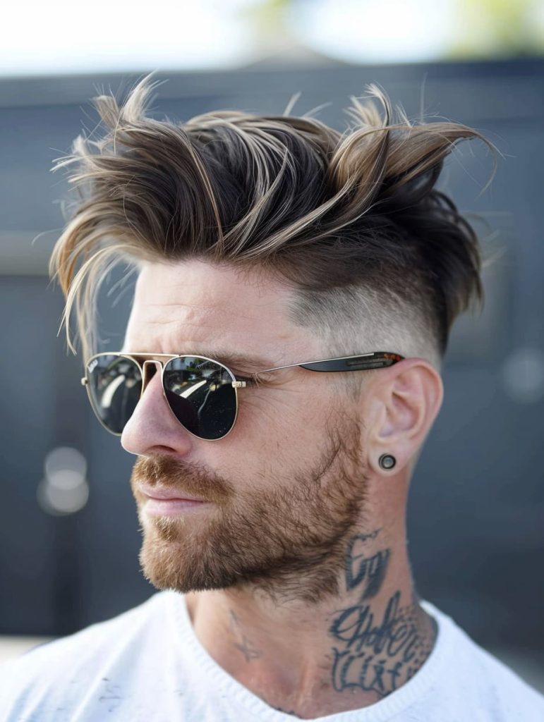 Polished Short Quiff with Low Fade