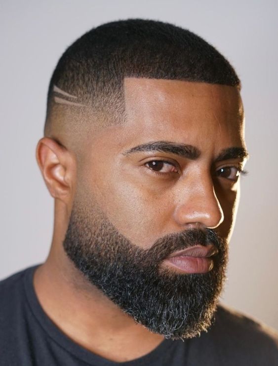 Natural Full Beard with Soft Neckline Fade