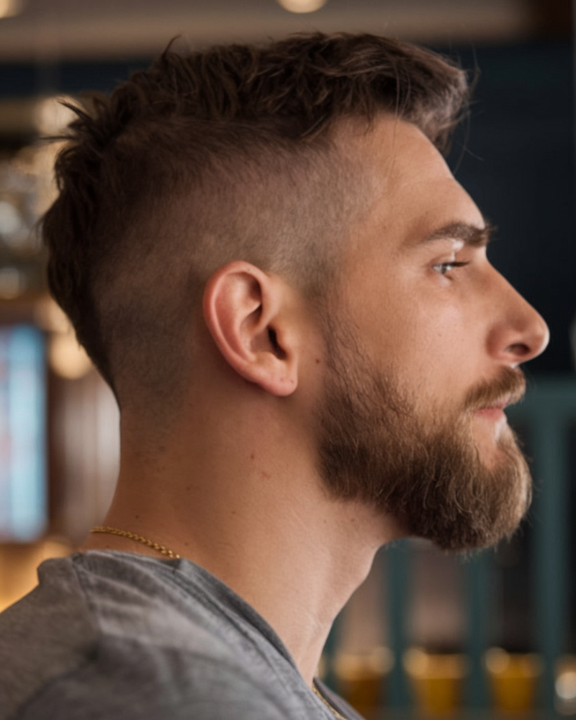 Buzz Cut with Sharp Mid Fade