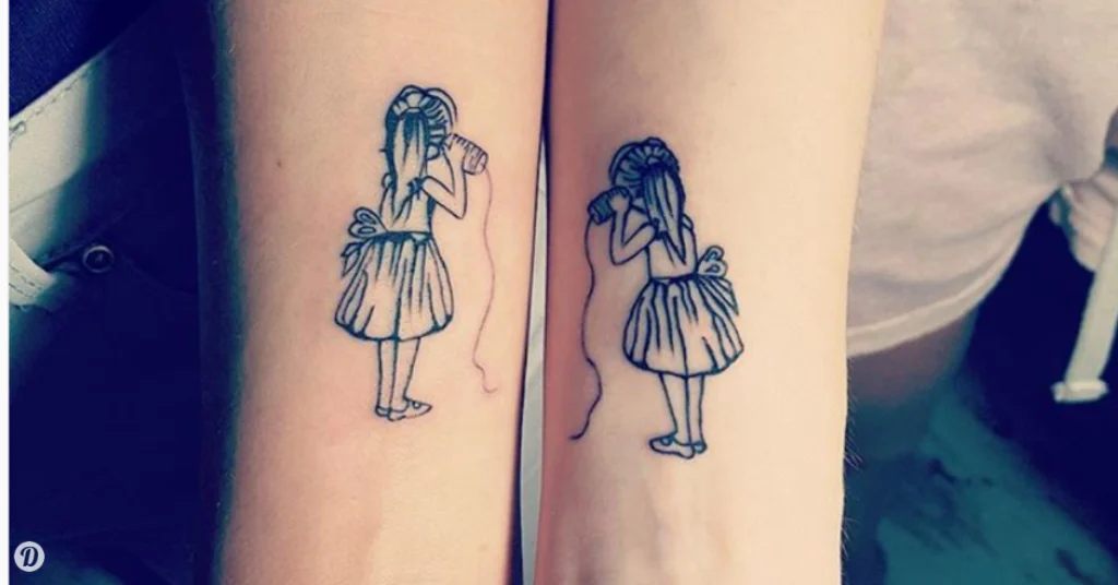 Subtle Couple Wave Tattoo