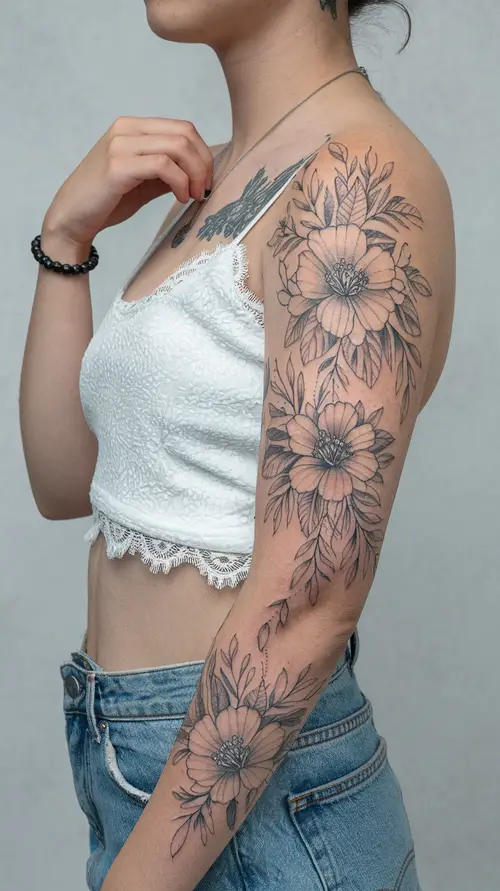 Neo-Traditional Sleeve with Dark and Gothic Elements