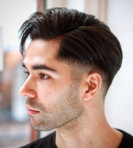 Low Fade with Slicked-Back Top