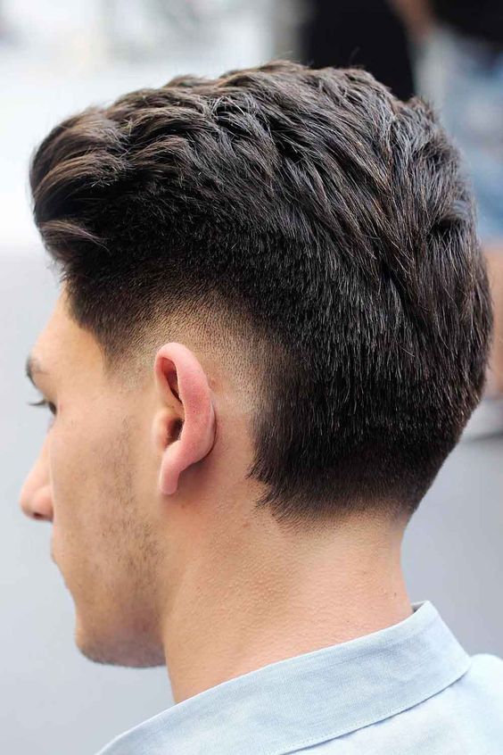 Low Fade with Brushed-Back Elegance