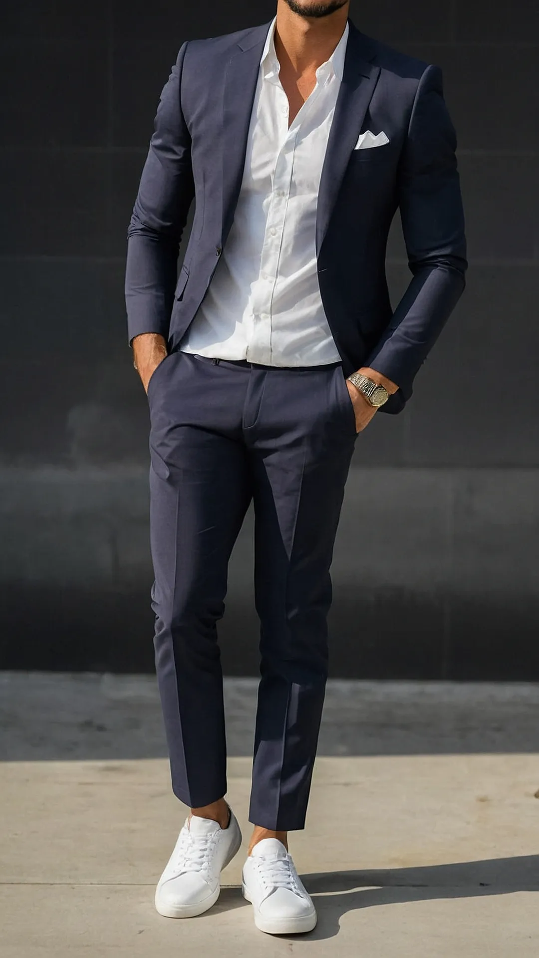 Men’s Sporty Semi-Formal Attire with Jacket