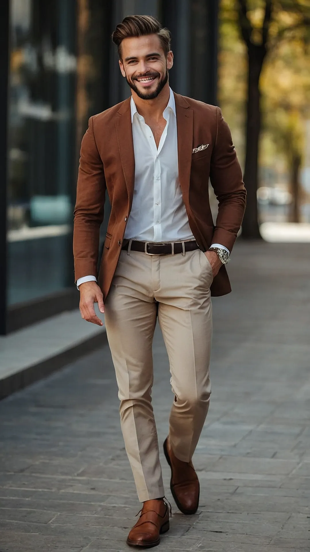 Soft-Toned Semi-Formal Outfit for Men