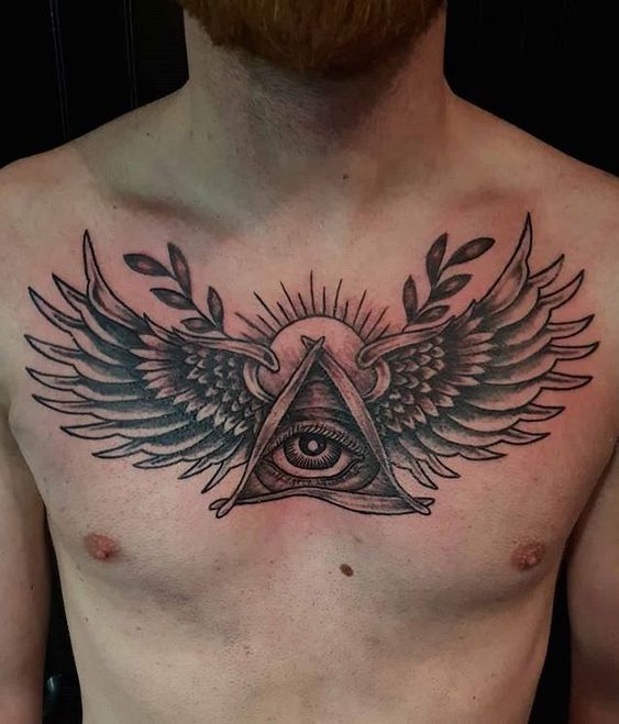 Symmetrical Abstract Tattoo with Sharp Linework