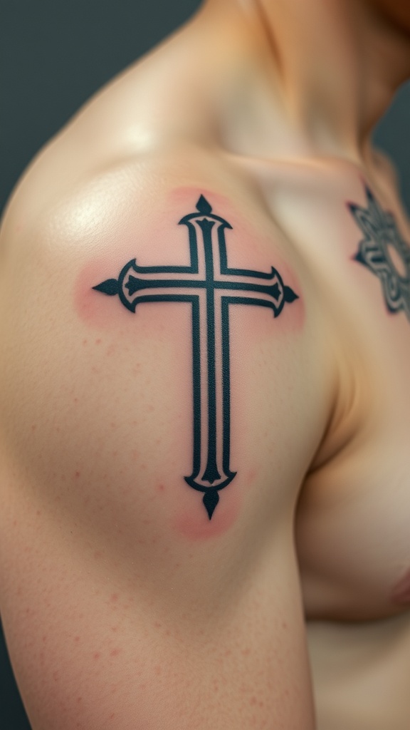 3D Cross Tattoo for Men