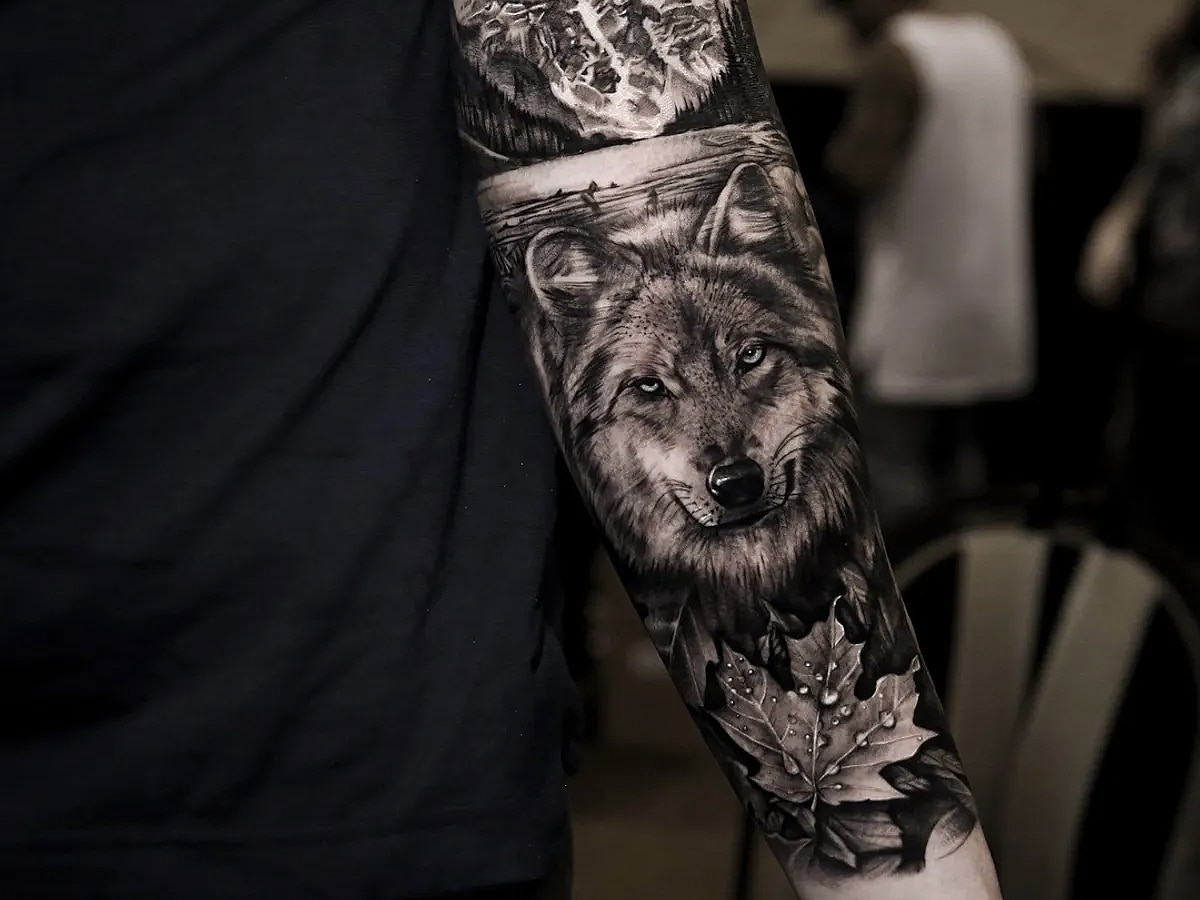 Bold Wolf Tattoo for Men