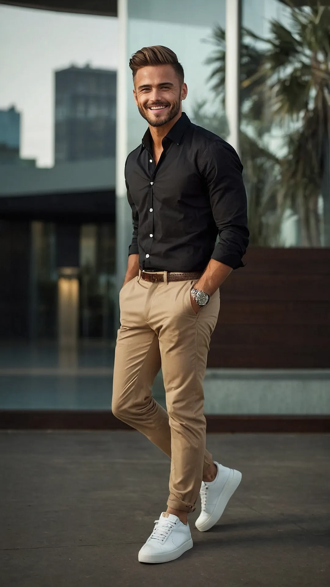 Sophisticated Semi-Formal Suit in Neutral Shades