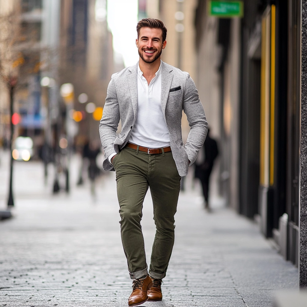 Light Business-Casual Look with Spring Tones