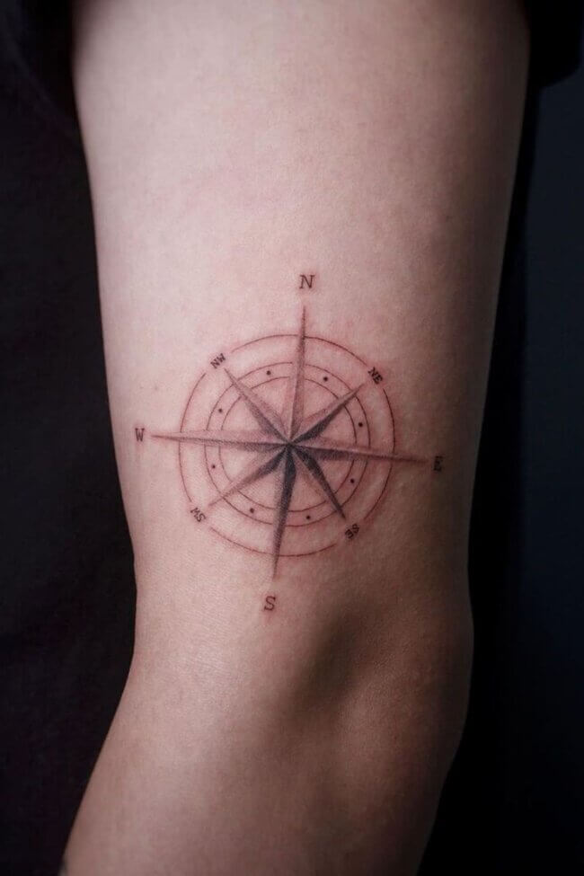 Classic Compass Rose Tattoo