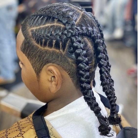 Cornrow Braids with Curly Ends