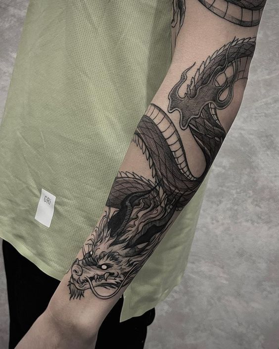 Majestic Dragon Wrapping Around the Arm