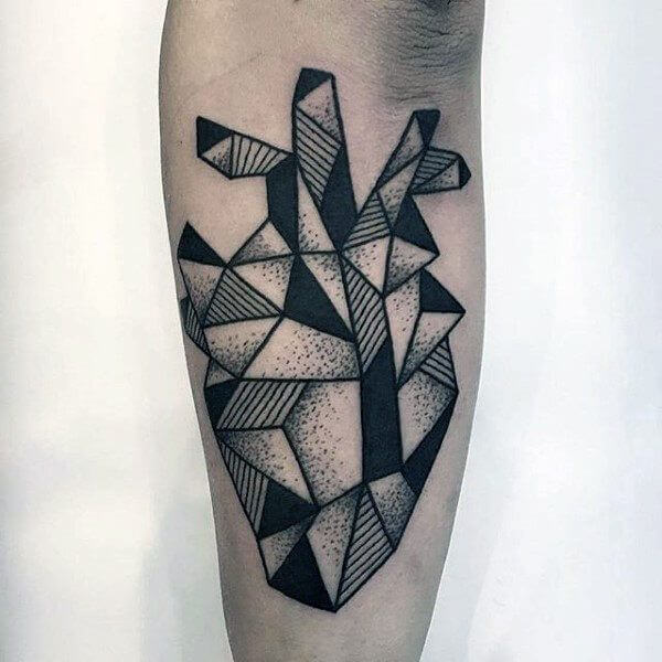 Geometric Heart Tattoo