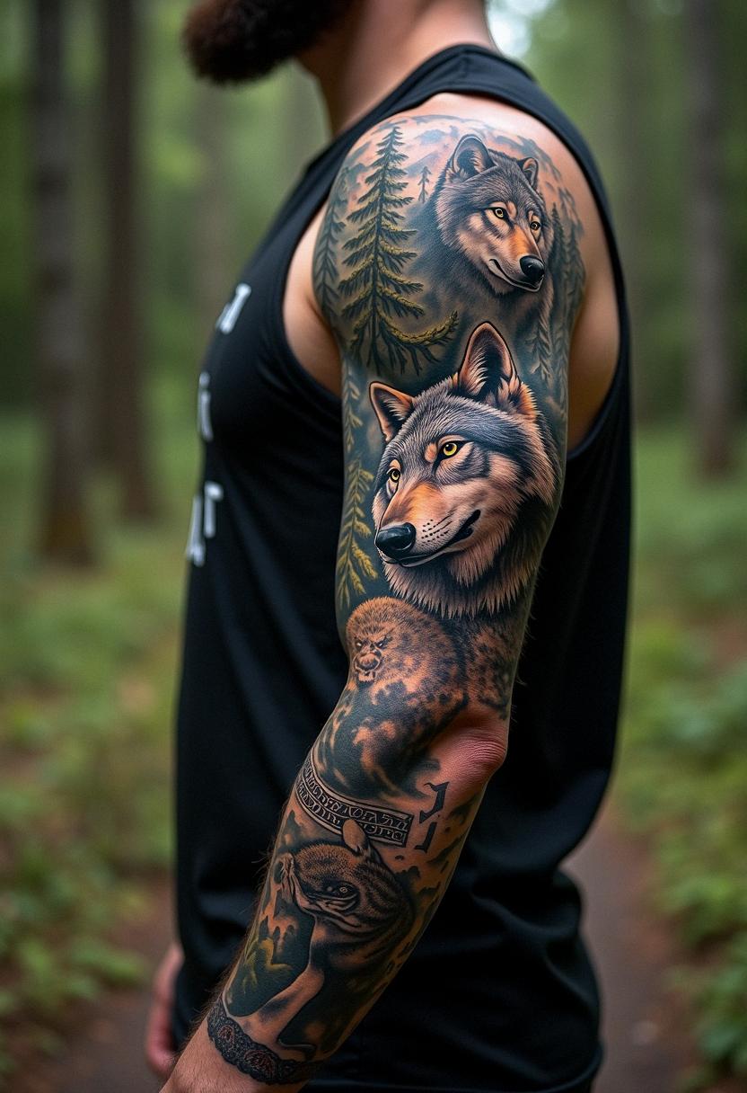 Dynamic Half-Sleeve with Strong Line Work