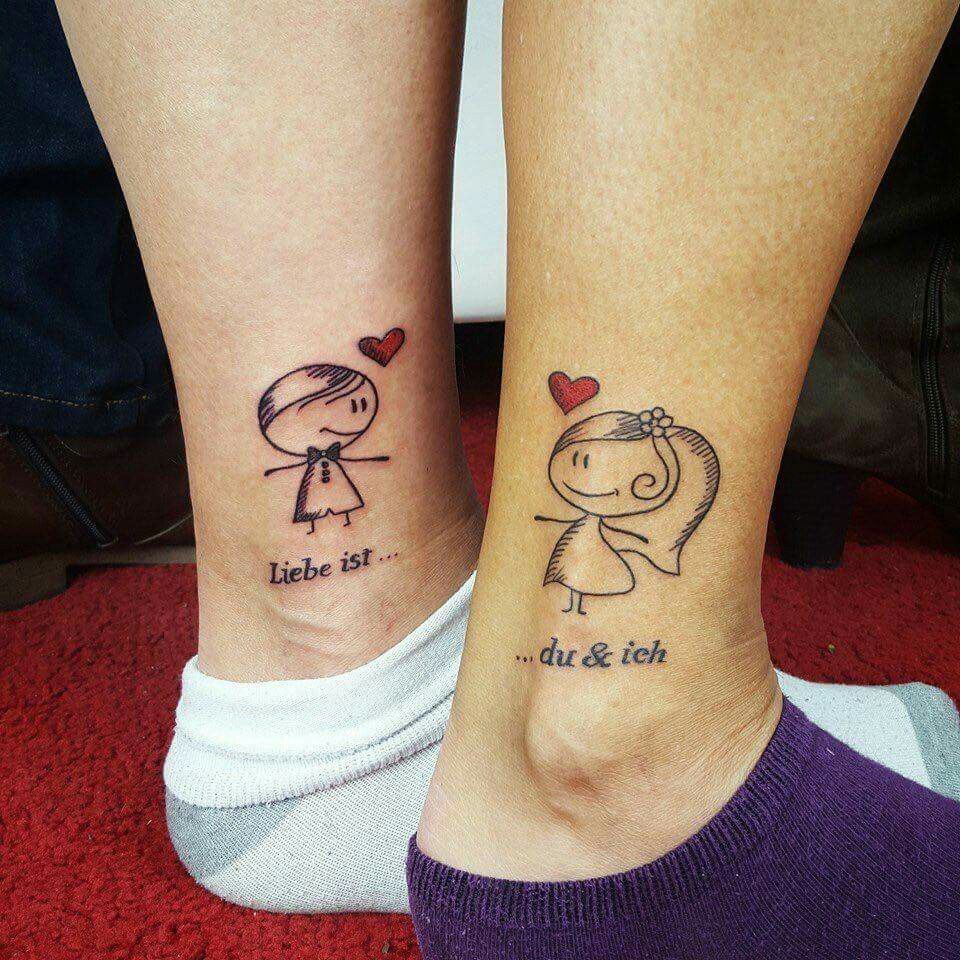 Matching Love Letter Tattoos