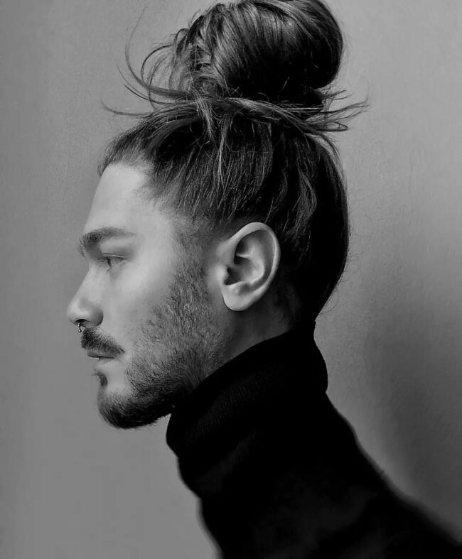 Man Bun Straight Hairstyle