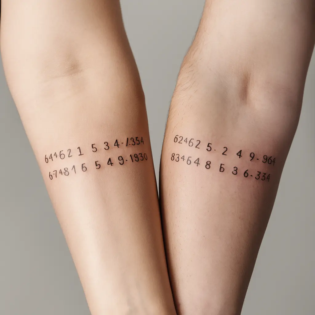 Matching Coordinates Tattoo for Couples