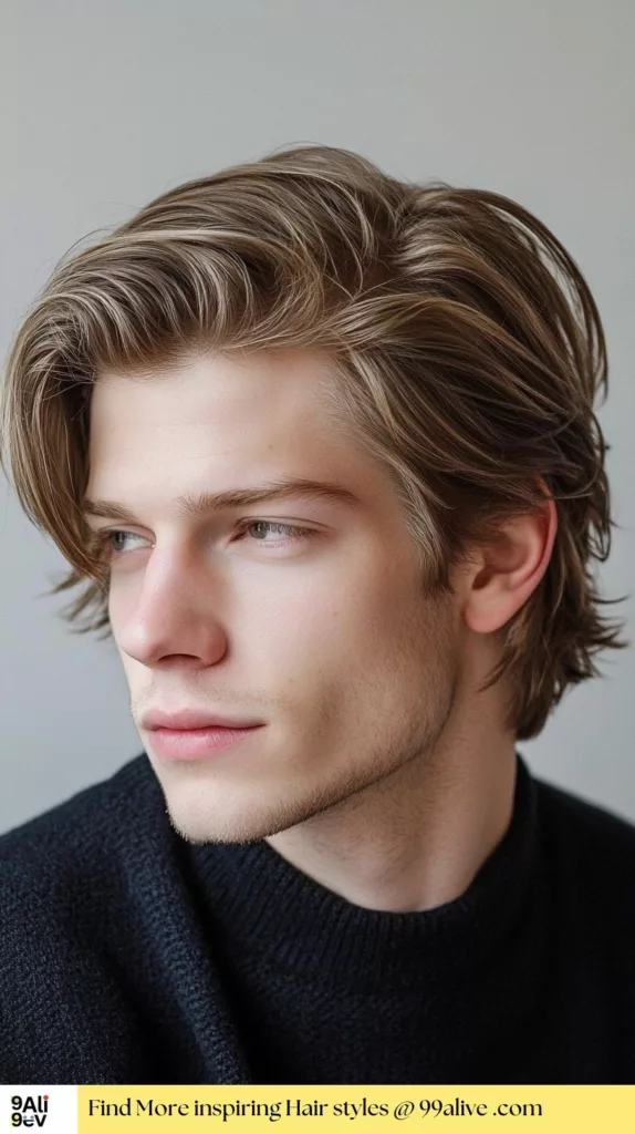 Medium Straight Hairstyle for Men