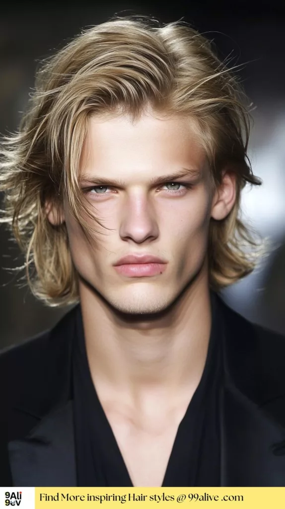 Effortless straight medium-length haircut for men