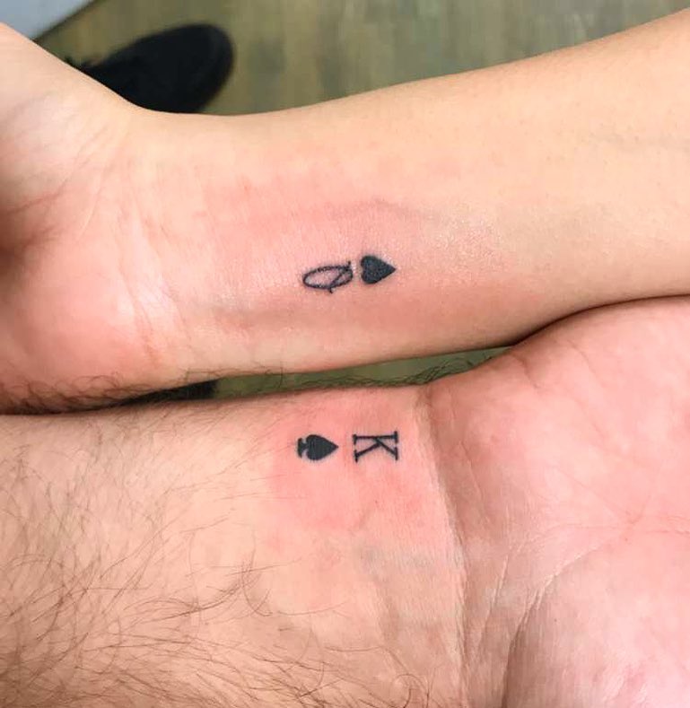 King and Queen Initials Tattoo