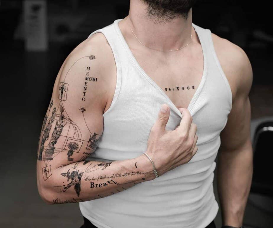 Minimalist Chest Tattoo with a Simple and Powerful Quote