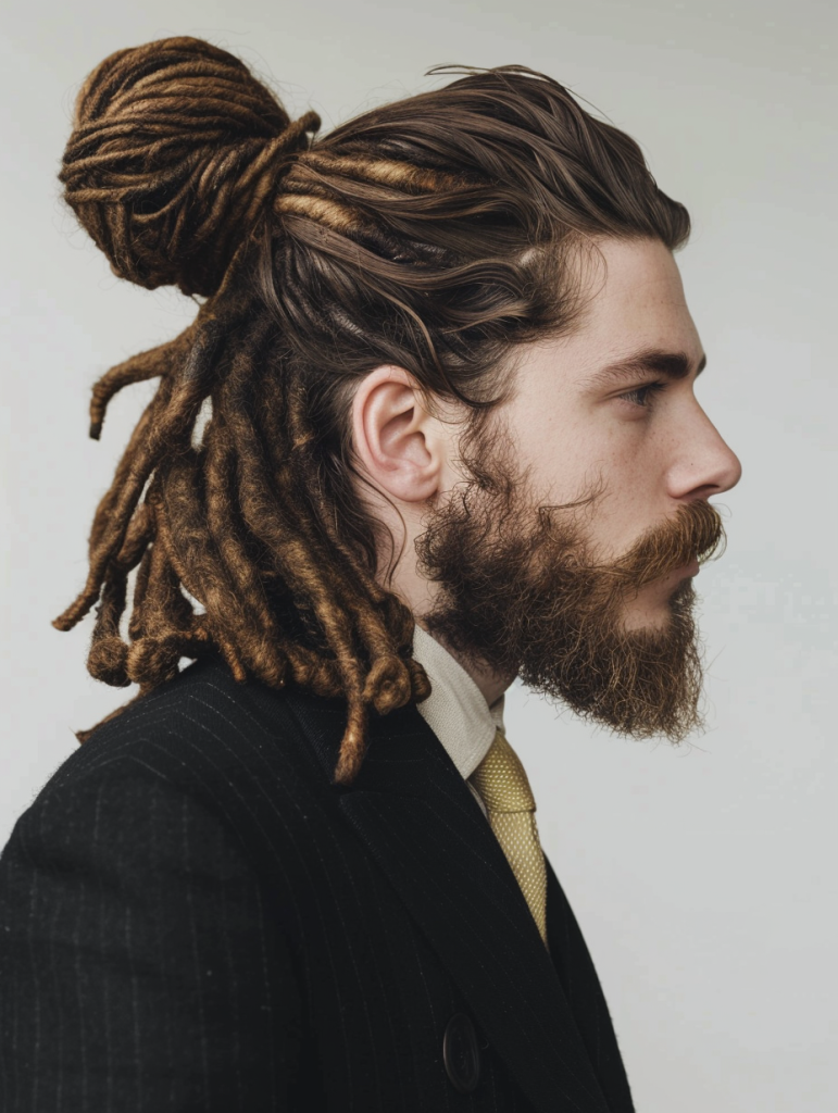 Sophisticated Dreadlock Bun for Business Professionals