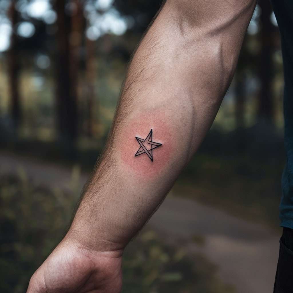 Minimalist Star Tattoo Design for Men