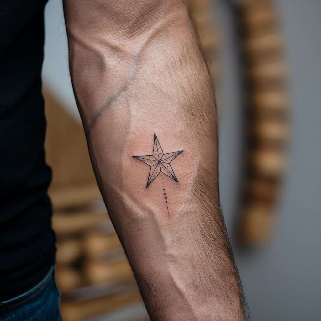 Minimalist Star Tattoo for Men