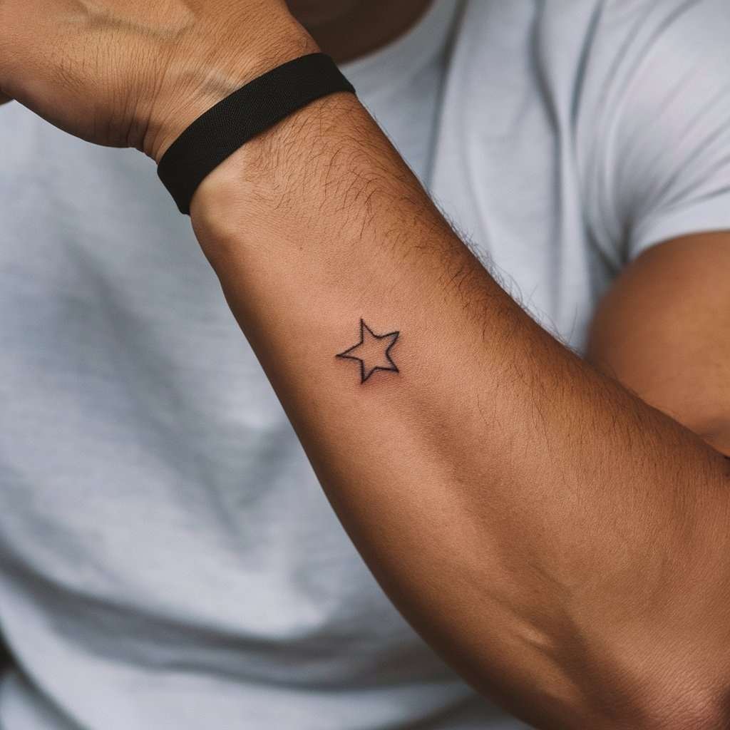 Geometric Star Tattoo for Men