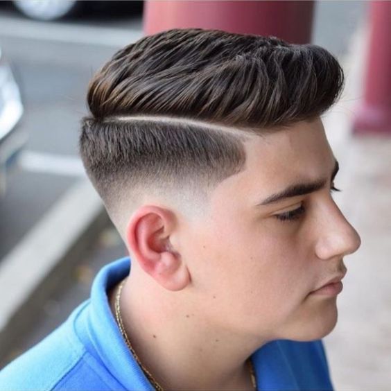 Side-Parted Mid Fade