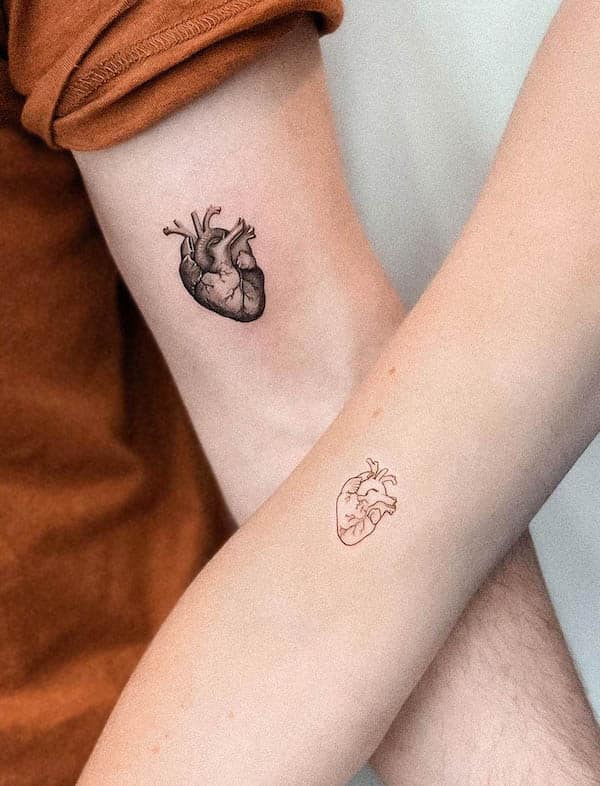 Elegant Two-Style Heart Tattoos