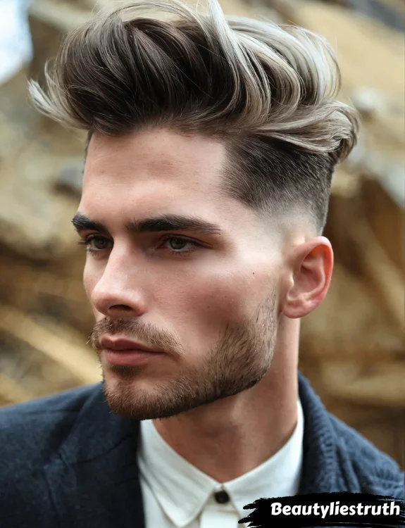 Wavy Quiff with Low Fade