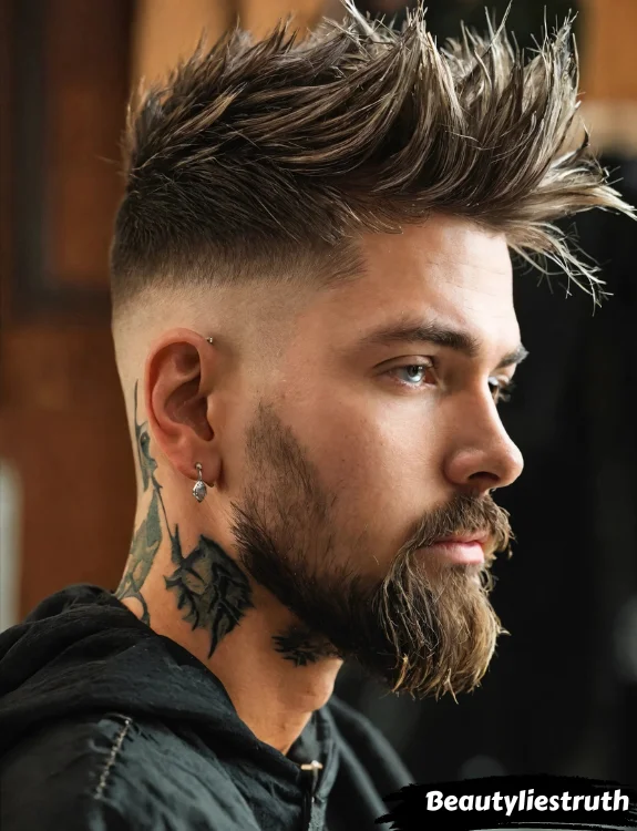 Side-Swept Quiff with Mid Fade