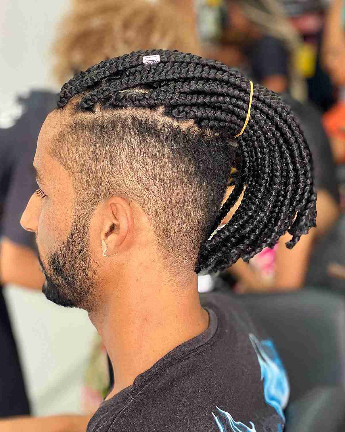 Braided Ponytail with a High Fade