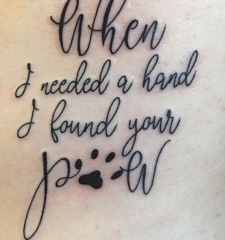 Cat Memorial Tattoo with Name and Dates