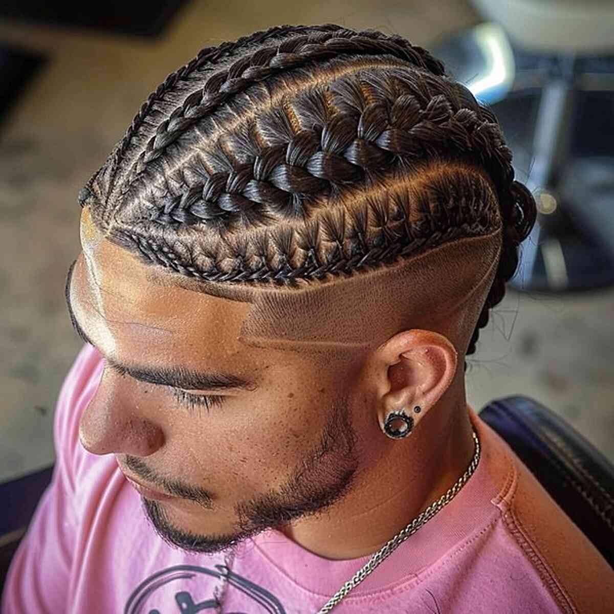 Intricate Cornrows with an Undercut