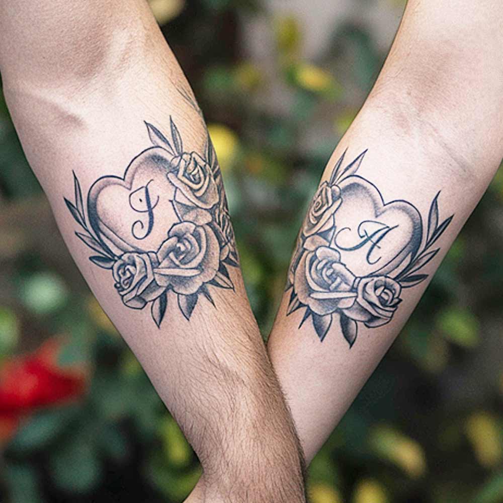 Couple Tattoos Forearm Partner's Initials