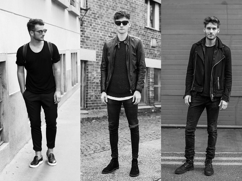 Edgy Casual All-Black Outfit for Men