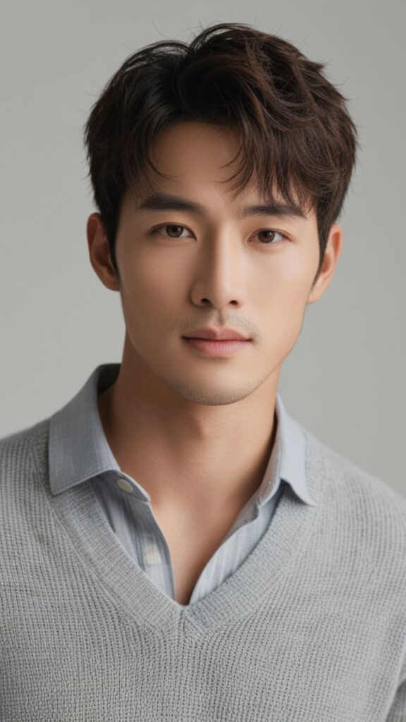 Effortlessly Messy Medium-Length Korean Hair