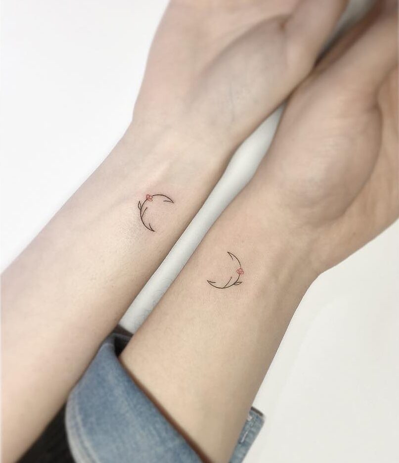 Elegant Crescent Moon Tattoo