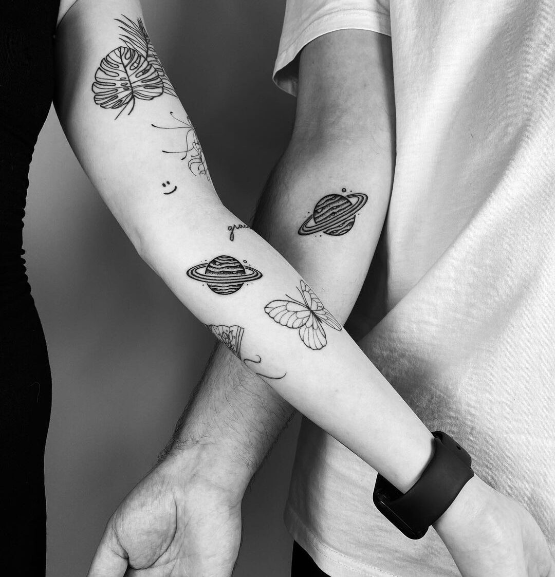 Planet Couple Tattoo Design