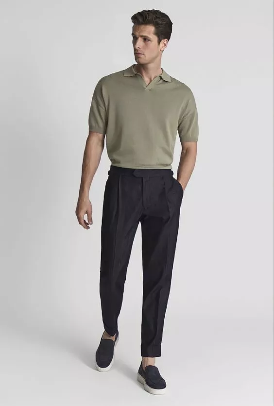 Polo Neck with Pants for Business Casual Look