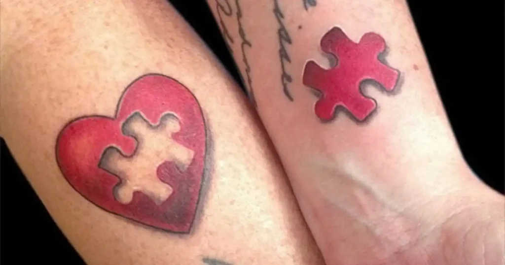 Matching Puzzle Piece Tattoos