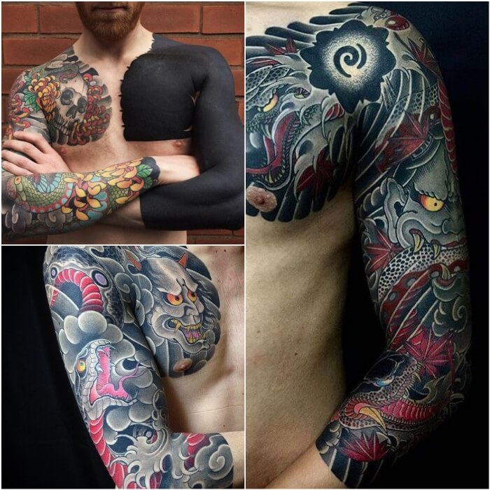 Full Sleeve Chicano Tattoo with Renaissance-Inspired Elements