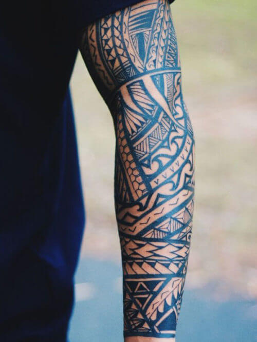 Traditional Tribal Design with Bold Black Lines