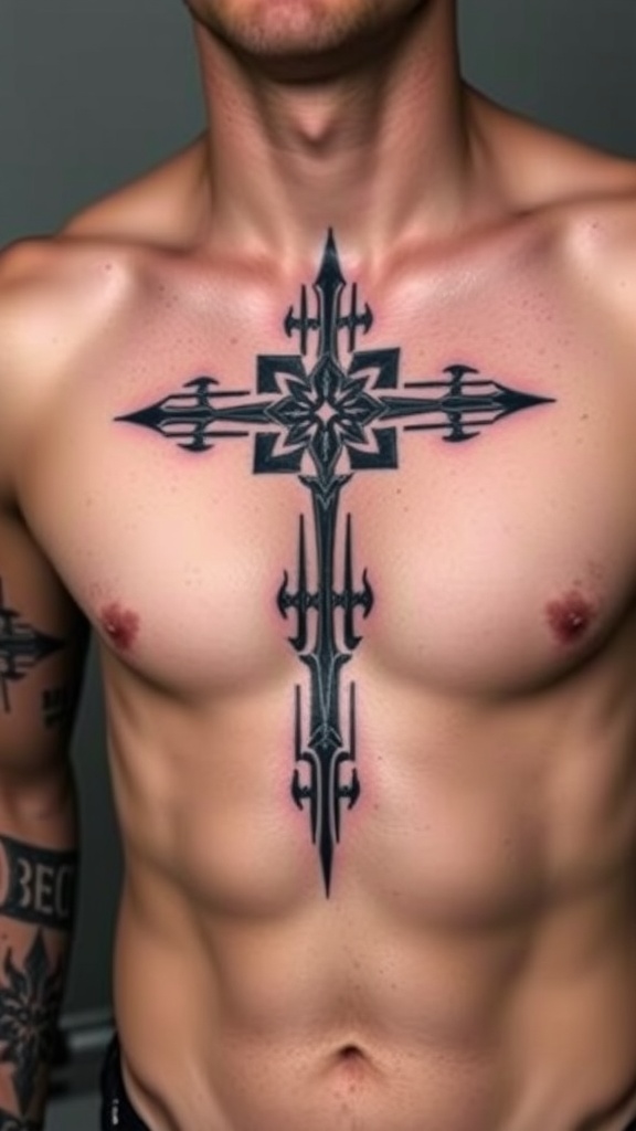 Tribal Cross Tattoo for Men