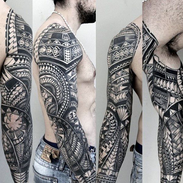 Unique Tribal Half Sleeve with Flowing Lines