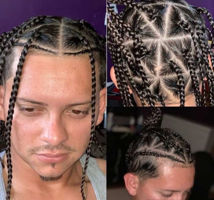 Sharp and Defined Cornrows with a Fade